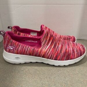 Skechers Multi Color Go Walk Joy Slip-in Pink Knit Sneakers 11
